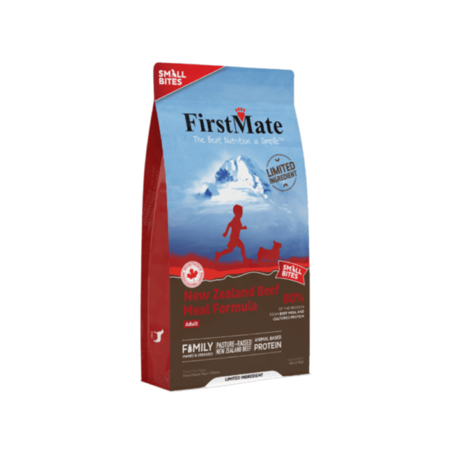 FirstMate dog food package on a white background