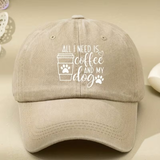 Coffee And My Dog Baseball Hat Khaki