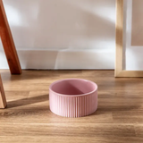 Jardin Ribbed Pet Bowl Pink Small