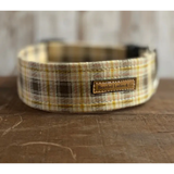 Yellow & Brown Plaid Dog Collar