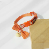 Mokka Adjustable British Style Cat Collar Orange