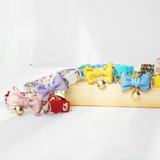 Mokka Adjustable Bow Tie Floral Cat Collar