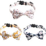 Mokka Floral Bow Tie Breakaway Cat Collar