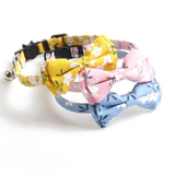 Mokka Floral Cat Collar with Bowtie