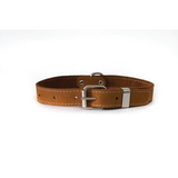 Euro Dog Bark Brown Soft Leather Collar 12in-15in