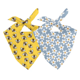 Dog Bandana Co Bees & Daisy Tie & Snap Bandana