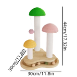 Colorful Mushroom Cat Scratcher with Toys