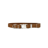 Euro Dog Earth Brown Soft Leather Quick Release Collar