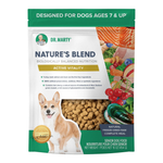 A bag of Dr. Marty Nature's Blend Senior Dog Food, designed for dogs ages 7 & up.