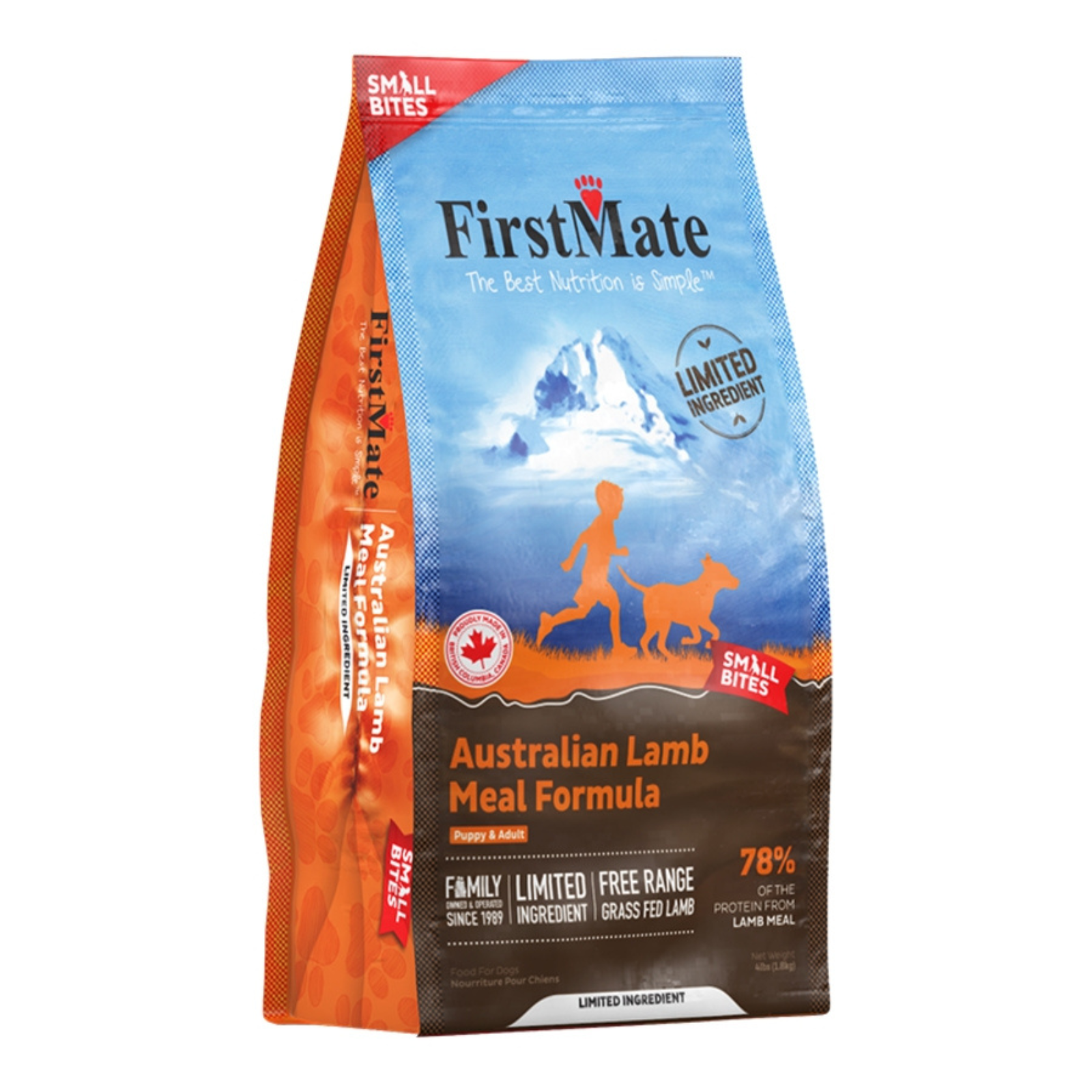 4lb bag of First Mate Australian Lamb Meal Formula Small Bites