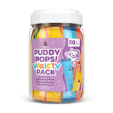 Jar of Puddy Pops Variety Pack on a white background