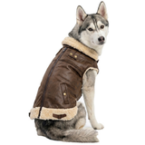 Bomber Jacket Fauxe Suede with Sherpa Lining Brown