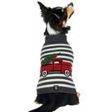 Striped Holiday Truck Turtleneck