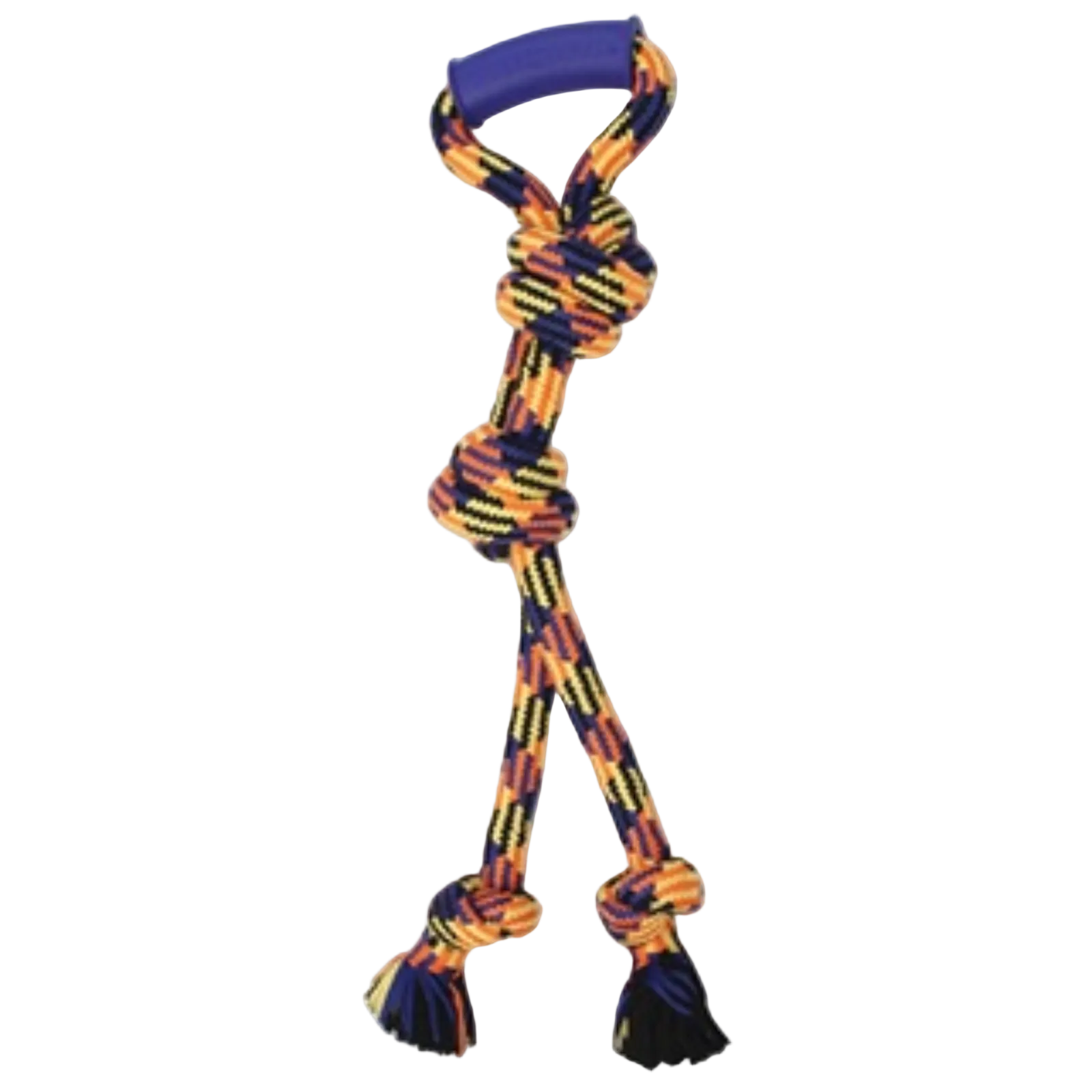 Dog toy with colorful rope design on a white background
