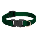 Green dog collar with a black buckle on a white background