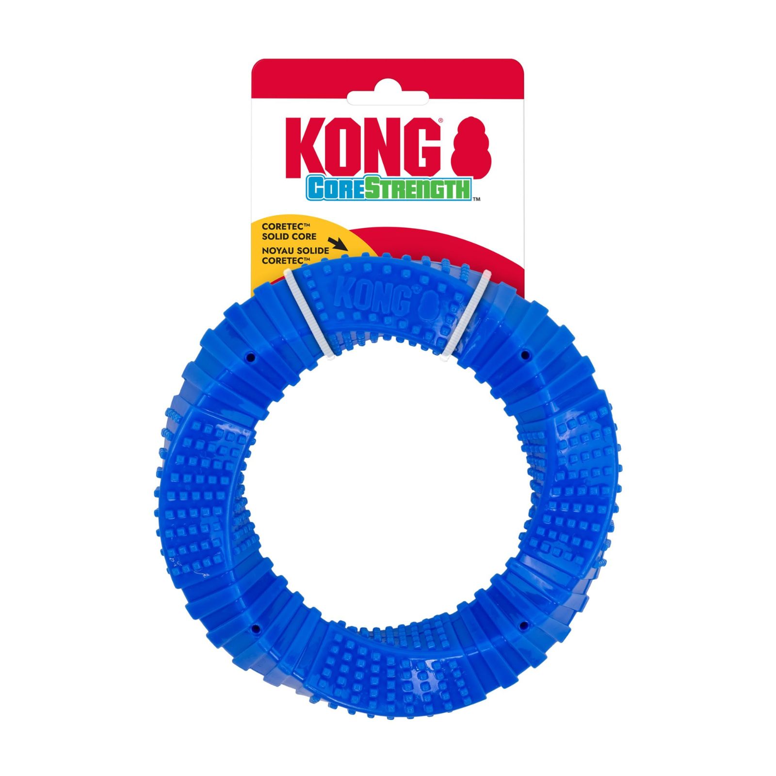 Blue dog toy with KONG branding on a white background