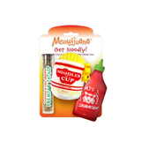 Meowijuaná 'Get Noodly!' cat toy set in blister packaging, featuring a catnip tube, a white and red 'Noodles in a Cup' toy, and a red 'MJ's Sriracha' toy bottle.