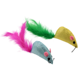 Max & Marlow Mouse with Feathers Asst Bulk Cat Toy