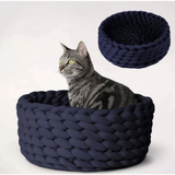 Chunky Handwoven Pet Bed Navy