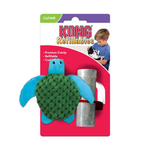 KONG Refillables turtle-shaped cat toy with catnip on packaging