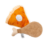 Midlee Thanksgiving Pumpkin Pie & Turkey Leg Dog Toy