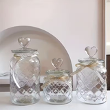 Glass Treat Jar with Heart Lid
