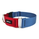 Dubdog Dark Red and Navy Dog Collar
