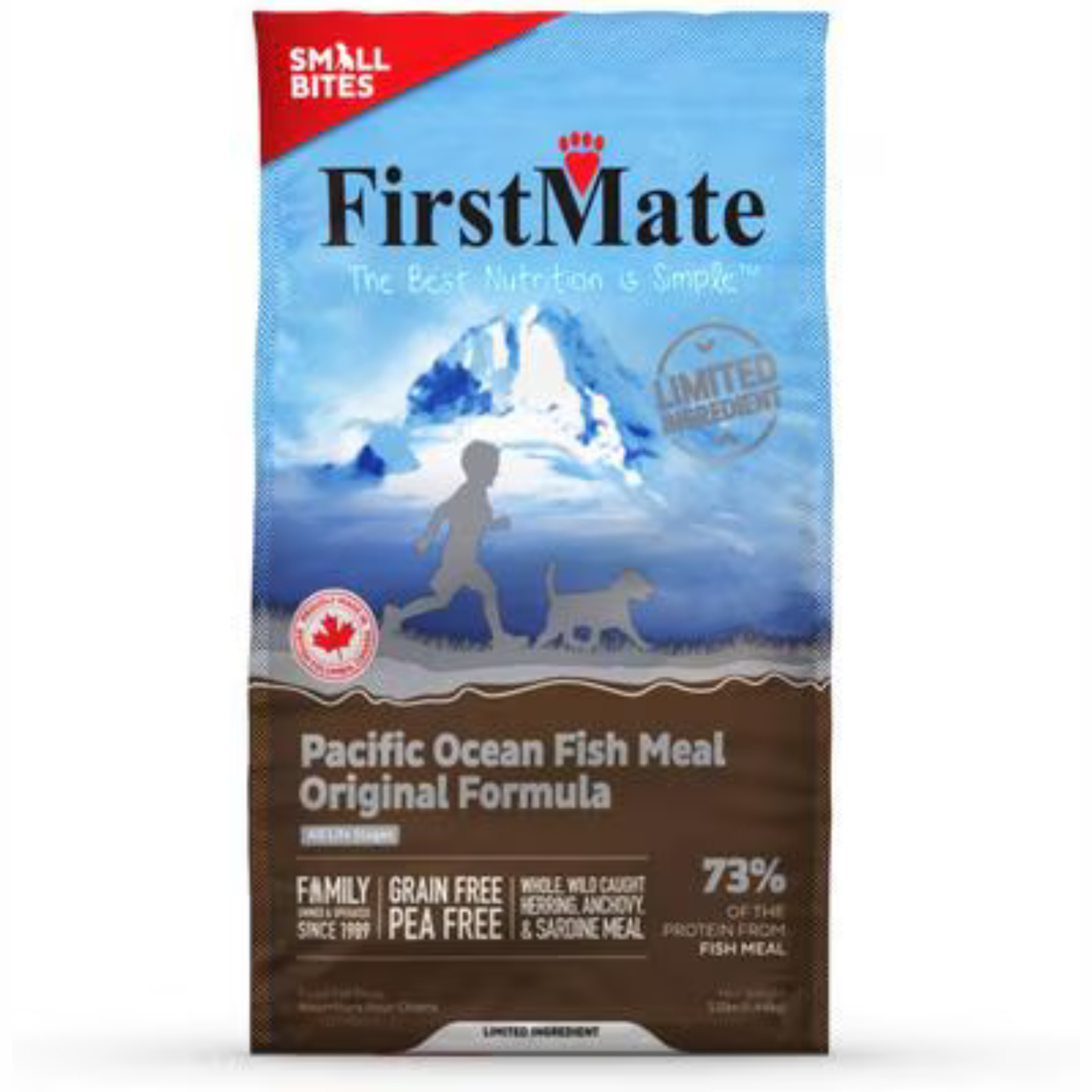 4lb bag of First Mate Pacific Ocean Fish Meal Grain Free Small Bites Dog Food