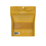 The back of a dog treat pouch by Dog Naturals, featuring product information, ingredients, and a barcode on a solid white background.