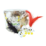 Turbo Bulk Cat Toy Chicken Egg with Feathers