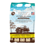 Tucker's raw frozen dog food package with a vintage truck illustration on a white background