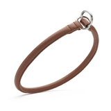 Dogline Round Leather Slip Collar Brown