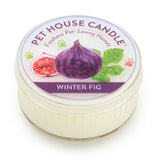 Pet House Candle labeled 'Winter Fig' on a white background