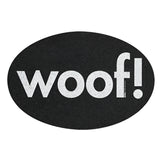 Pet Placemat | Recycled Rubber Oval Woof Black