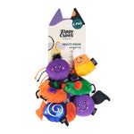 Zippy Claws dog toy multi-pack with Halloween-themed designs on a white background
