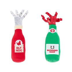 ZippyClaws Reindeer Beer & Elf Nog Cat Toy 2pk