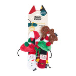 Zippy Claws cat toys in a festive design with Christmas-themed characters on a white background.