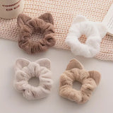 Kitty Ear Hair Scrunchie Asst Neutrals