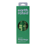 Green package of earth rated lavender poop bags on a white background