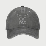 Cat Dad Baseball Hat Grey