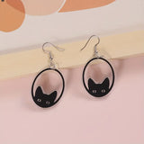 Black Cat Peekaboo Acrylic Earring Hoop