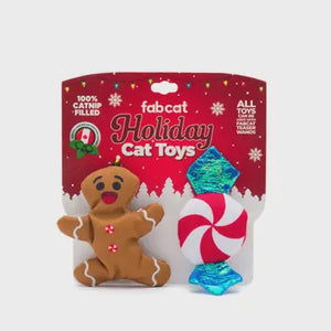 Fab Cat Christmas Gingerbread/Peppermint 2-Pack Cat Toy