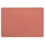 Rectangular terracotta-colored cutting board on a light gray background