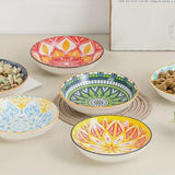 Bright Ceramic Cat Bowl Asst Patterns 5.5in