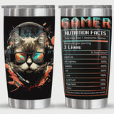 Gamer Cat Black Tumbler 20oz