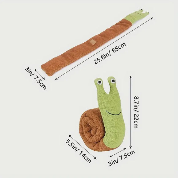 Interactive Snail Plush Dog Toy