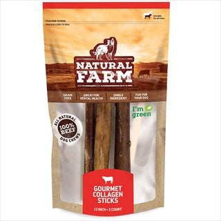 Natural Farm Collagen Gourmet Beef Stick 12in 3pk