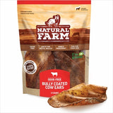 Natural Farm Cow Ears Bully Flavored 3pk