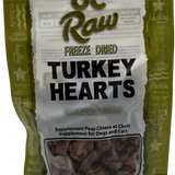 OC Raw Dog Freeze Dried Turkey Hearts 4oz