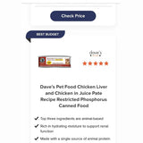 Dave's Cat Restricted Diet Phosphorus Chicken Liver 5.5oz